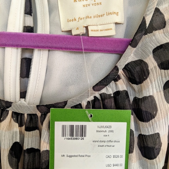 Kate Spade island stamp chiffon dress - Picture 7 of 8